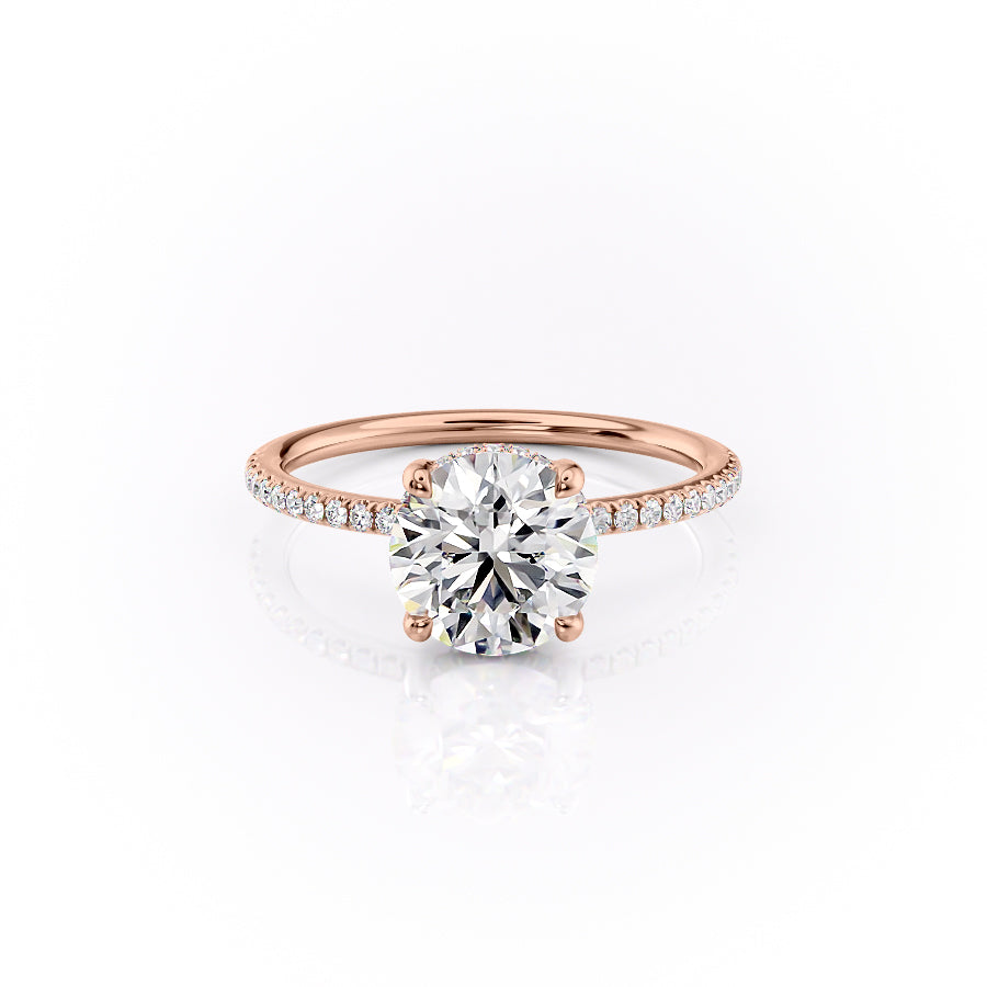 The Pave Sydney Set With Round Pave Moissanite#material_14k-rose