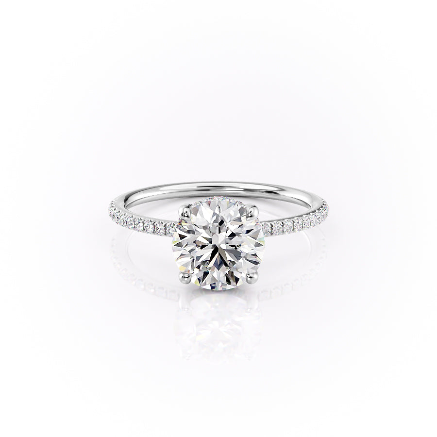 The Pave Sydney Set With Round Pave Lab Diamond 1 Carat 14K White#material_14k-white