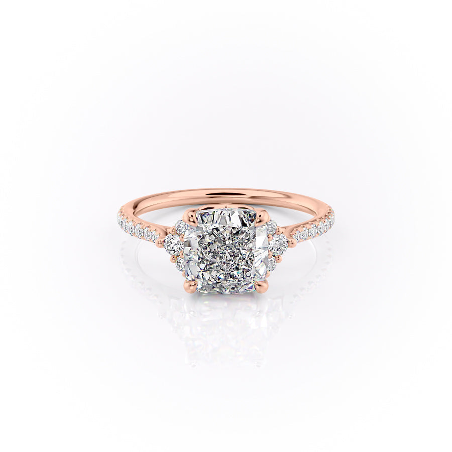 The Pave Violet Set With A Cushion Lab Diamond-L'Amour Brilliance #material_rose