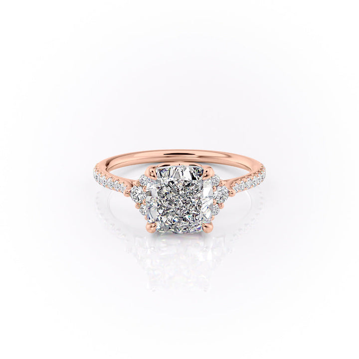 The Pave Violet Set With A Cushion Lab Diamond-L'Amour Brilliance #material_rose
