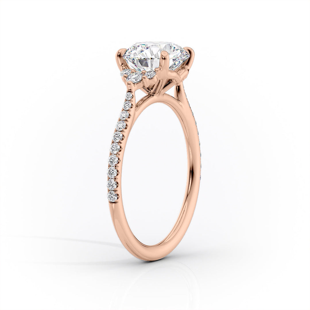 The Pave Violet Set With A Cushion Lab Diamond#material_rose