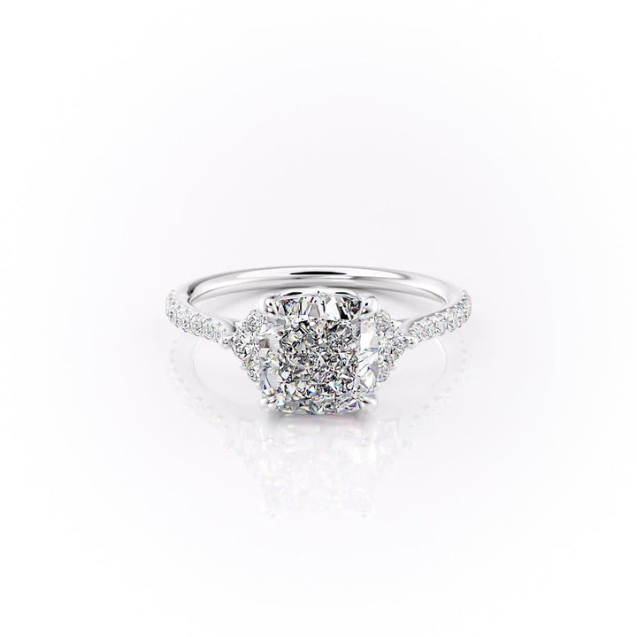 The Pave Violet Set With A Cushion Lab Diamond-L'Amour Brilliance #material_white