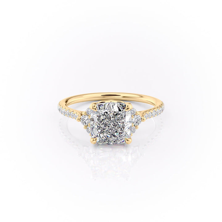The Pave Violet Set With A Cushion Lab Diamond-L'Amour Brilliance #material_gold