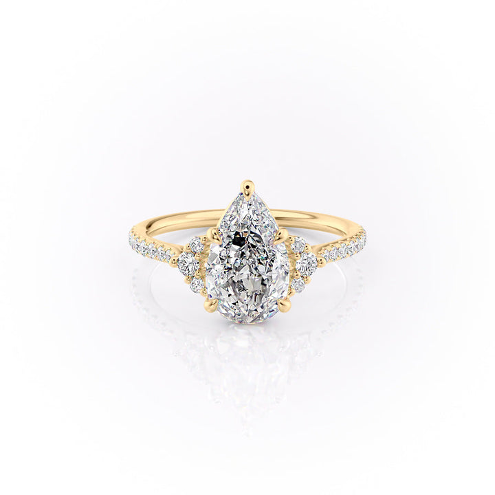 The Pave Violet Set With A Pear Lab Diamond-L'Amour Brilliance #material_gold