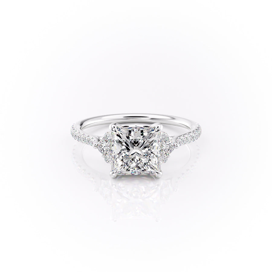 The Pave Violet Set With A Princess Lab Diamond-L'Amour Brilliance #material_white