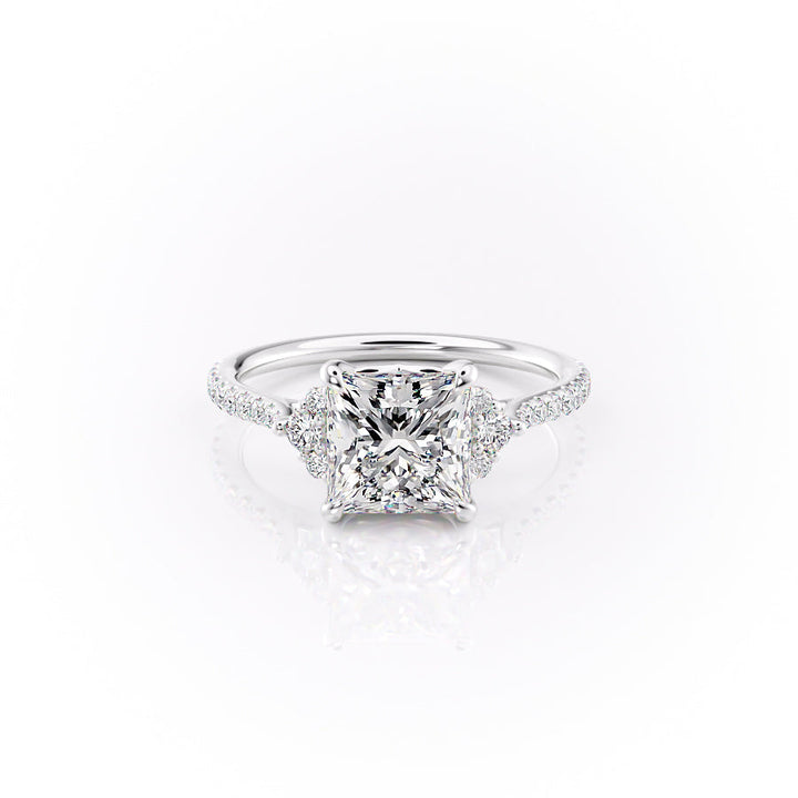 The Pave Violet Set With A Princess Lab Diamond-L'Amour Brilliance #material_white