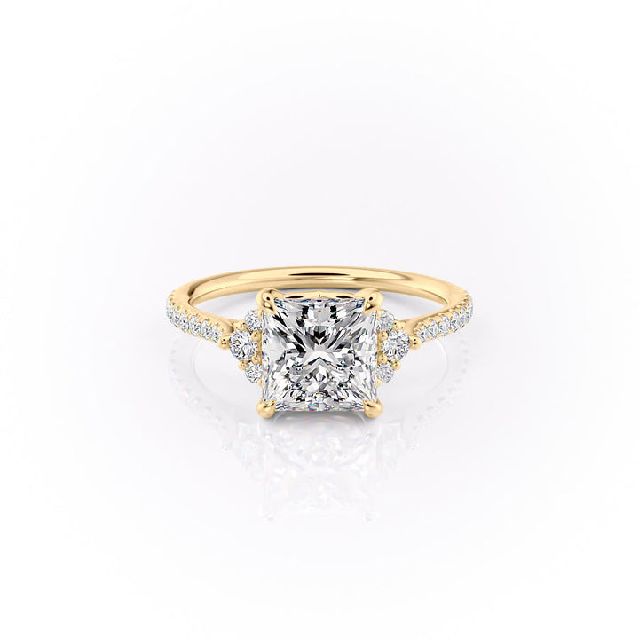 The Pave Violet Set With A Princess Lab Diamond-L'Amour Brilliance #material_gold