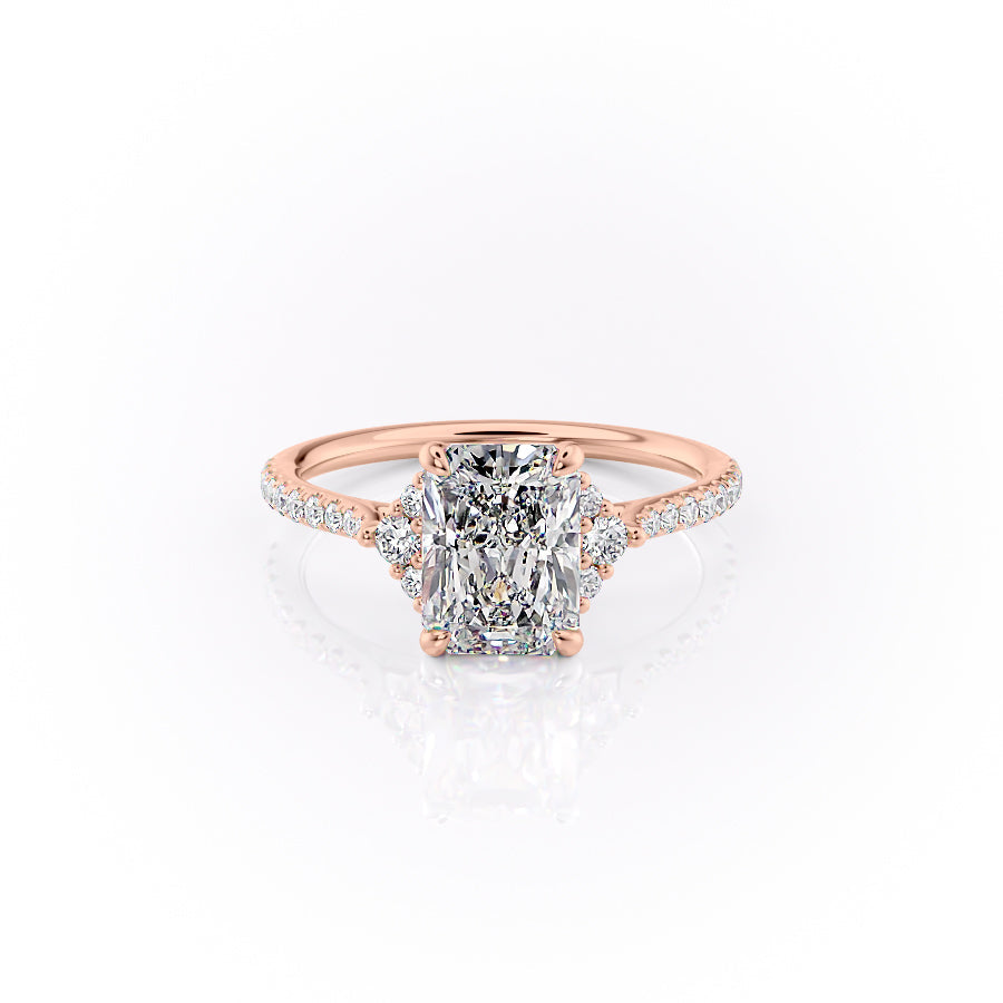 The Pave Violet Set With A Radiant Lab Diamond-L'Amour Brilliance #material_rose