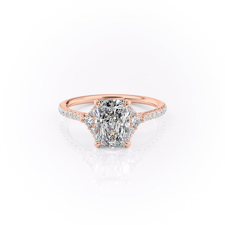 The Pave Violet Set With A Radiant Lab Diamond-L'Amour Brilliance #material_rose