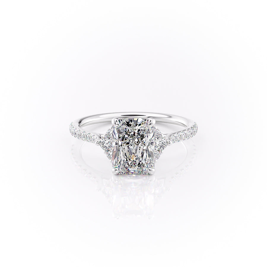 The Pave Violet Set With A Radiant Lab Diamond-L'Amour Brilliance #material_white