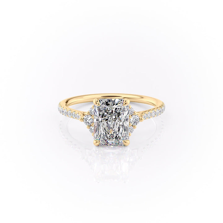The Pave Violet Set With A Radiant Lab Diamond-L'Amour Brilliance #material_gold