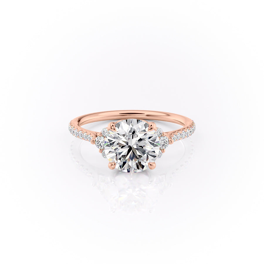 The Pave Violet Set With A Round Lab Diamond-L'Amour Brilliance #material_rose