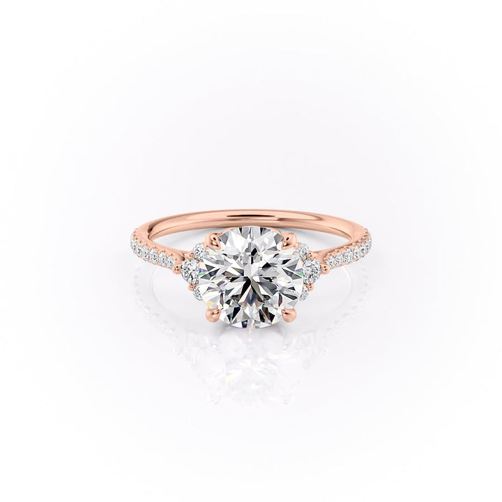 The Pave Violet Set With A Round Lab Diamond-L'Amour Brilliance #material_rose