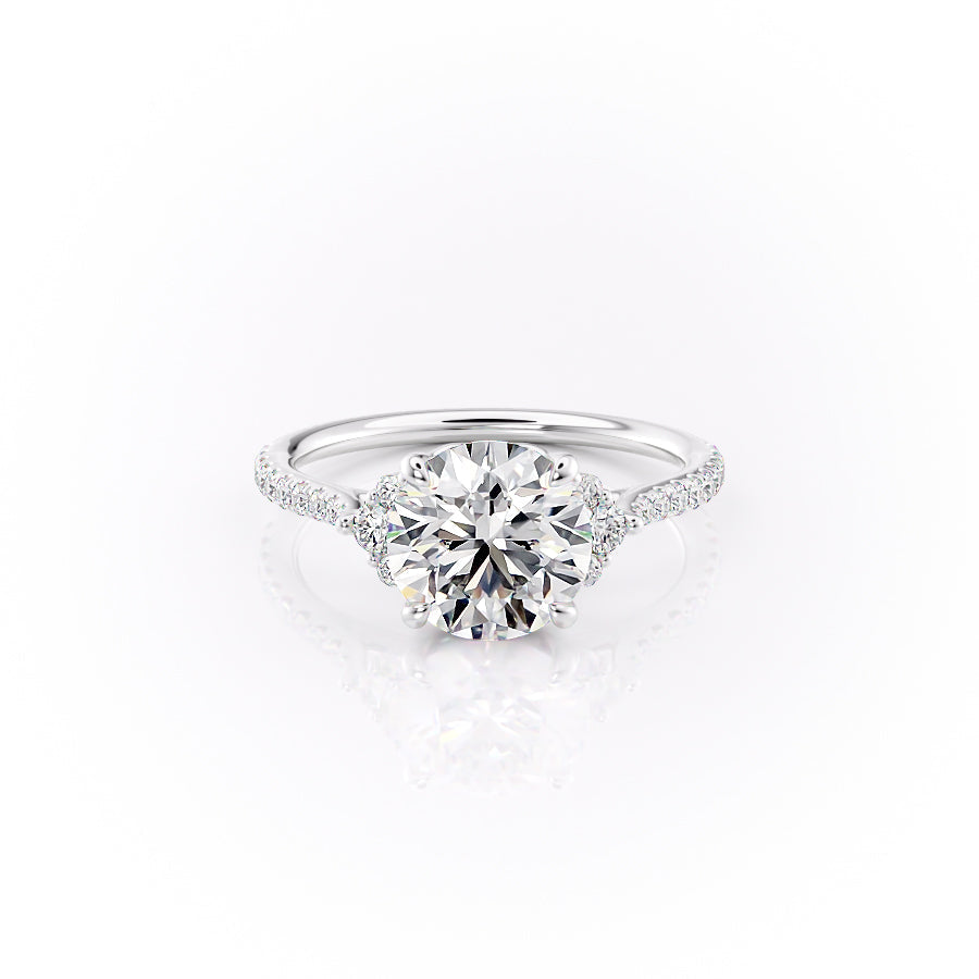 The Pave Violet Set With A Round Lab Diamond-L'Amour Brilliance #material_white