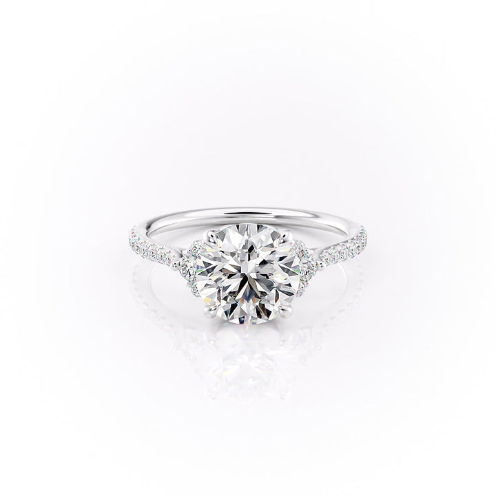The Pave Violet Set With A Round Lab Diamond-L'Amour Brilliance #material_white