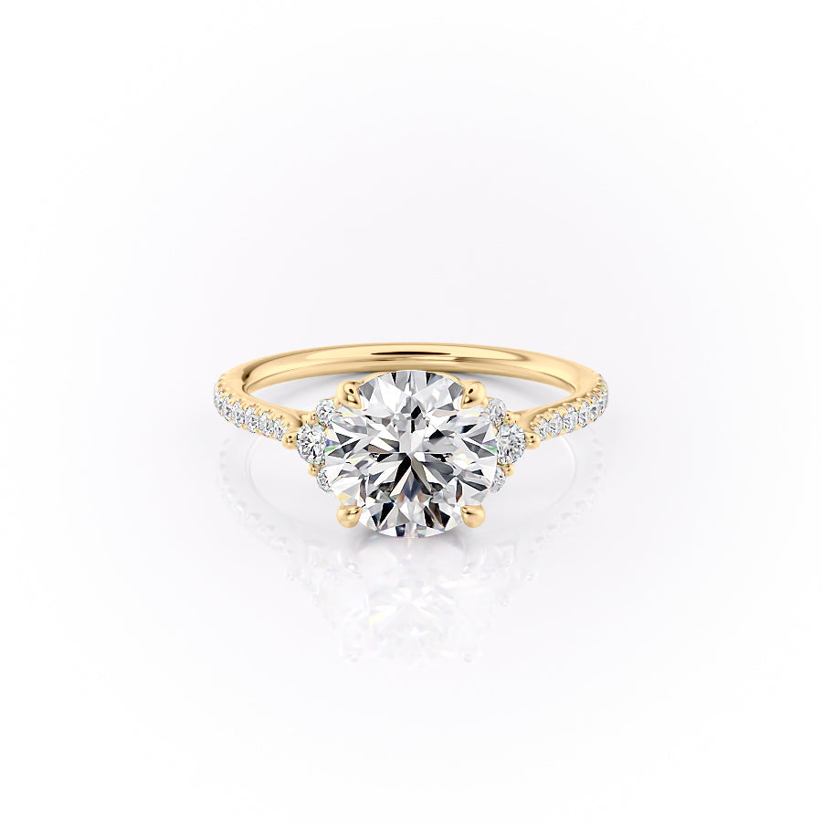 The Pave Violet Set With A Round Lab Diamond-L'Amour Brilliance #material_gold