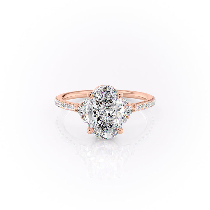The Pave Violet Set With An Oval Lab Diamond-L'Amour Brilliance #material_rose