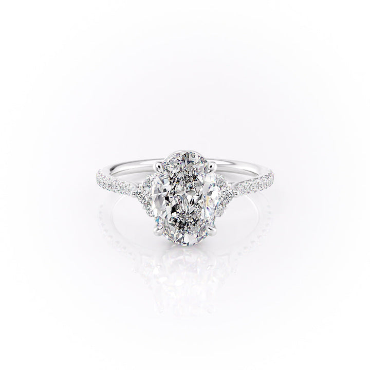The Pave Violet Set With An Oval Lab Diamond-L'Amour Brilliance #material_white