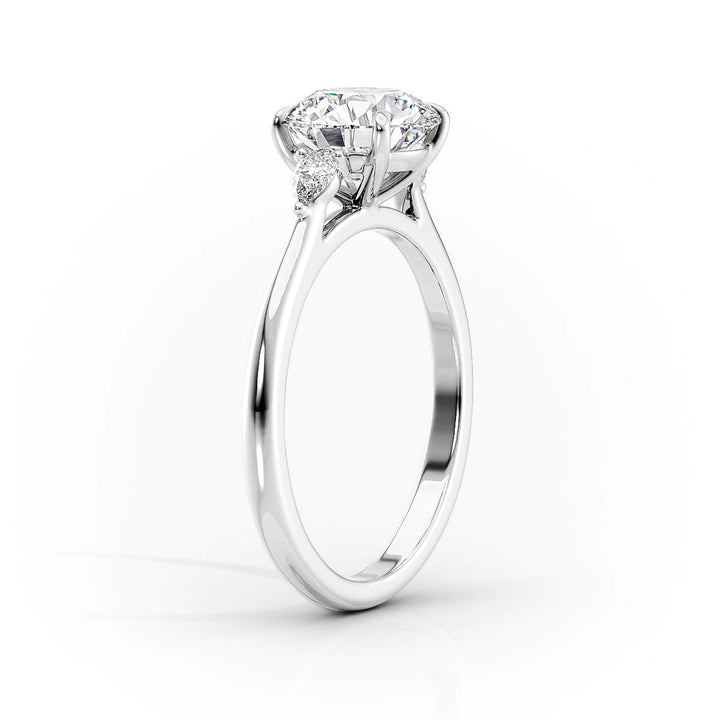 The Pears Leona Set With Cushion Side Stone Lab Diamond 1.5 Carat 14K White#material_14k-white