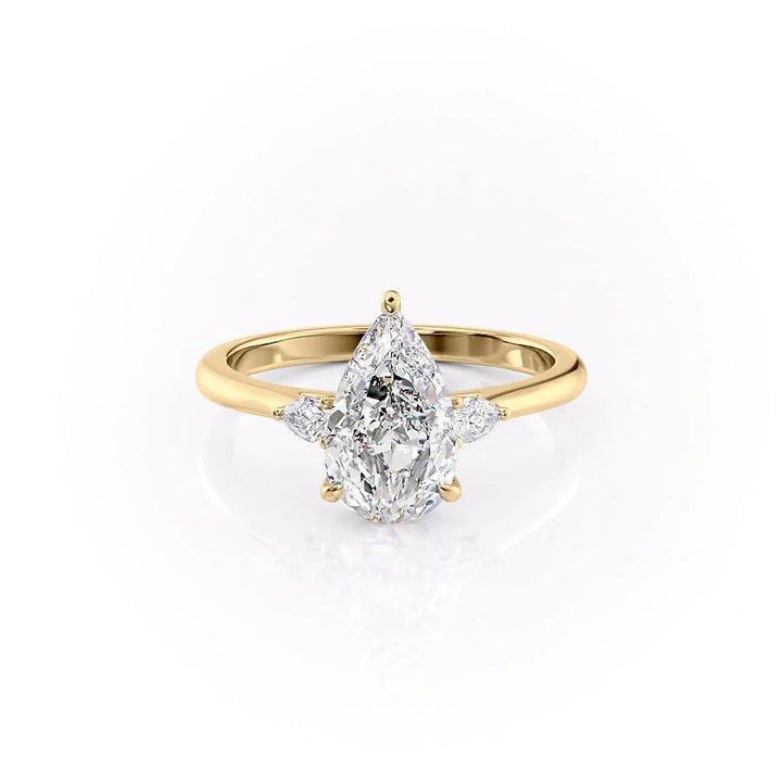 The Pears Leona Set With Pear Side Stone Lab Diamond 1 Carat 14K Gold#material_14k-gold