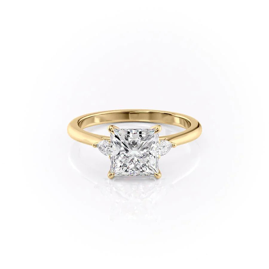 The Pears Leona Set With Princess Side Stone Lab Diamond 1 Carat 14K Gold#material_14k-gold