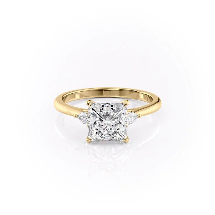 The Pears Leona Set With Princess Side Stone Lab Diamond 1 Carat 14K Gold#material_14k-gold