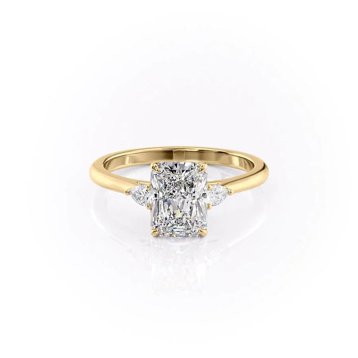 The Pears Leona Set With Radiant Side Stone Moissanite#material_14k-gold