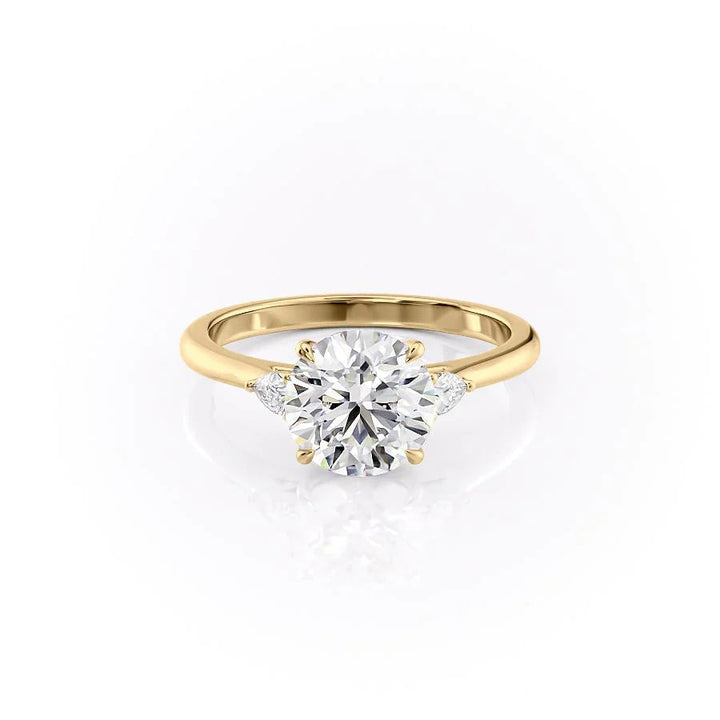 The Pears Leona Set With Round Side Stone Lab Diamond 1 Carat 18K Gold#material_18k-gold