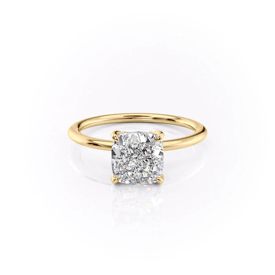 The Petal Liberty Set With Cushion Solitaire Lab Diamond 1 Carat 14K Gold#material_14k-gold