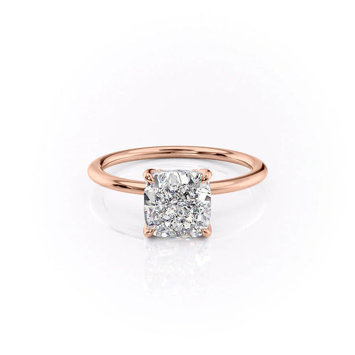 The Petal Liberty Set With Cushion Solitaire Lab Diamond 1 Carat 14K Rose#material_14k-rose