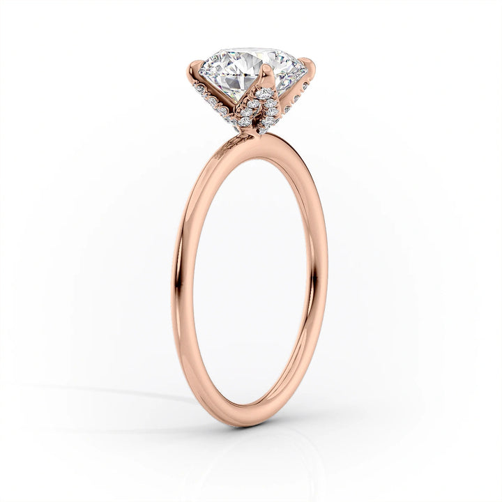 The Petal Liberty Set With Cushion Solitaire Lab Diamond 1.5 Carat 14K Rose#material_14k-rose