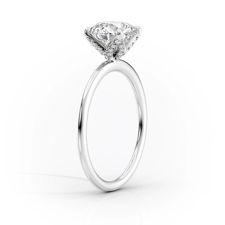 The Petal Liberty Set With Cushion Solitaire Lab Diamond 1.5 Carat 14K White#material_14k-white