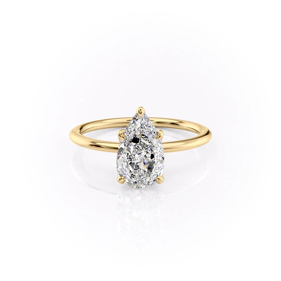 The Petal Liberty Set With Pear Solitaire Lab Diamond 1 Carat 14K Gold#material_14k-gold