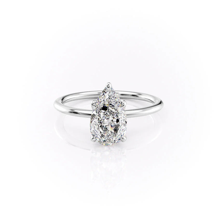 The Petal Liberty Set With Pear Solitaire Moissanite#material_14k-white