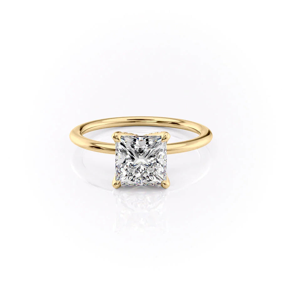 The Petal Liberty Set With Princess Solitaire Lab Diamond 1 Carat 14K Gold#material_14k-gold