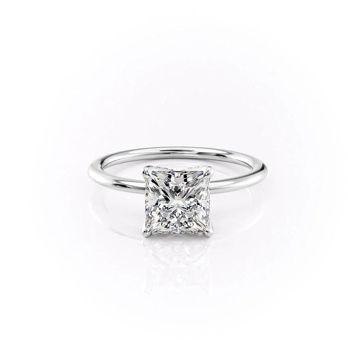 The Petal Liberty Set With Princess Solitaire Lab Diamond 1 Carat 14K White#material_14k-white