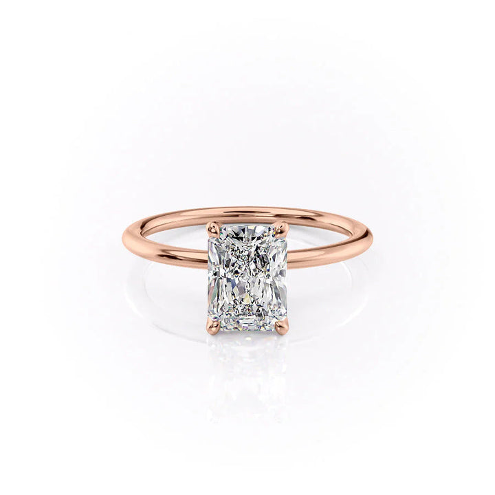 The Petal Liberty Set With Radiant Solitaire Moissanite#material_14k-rose