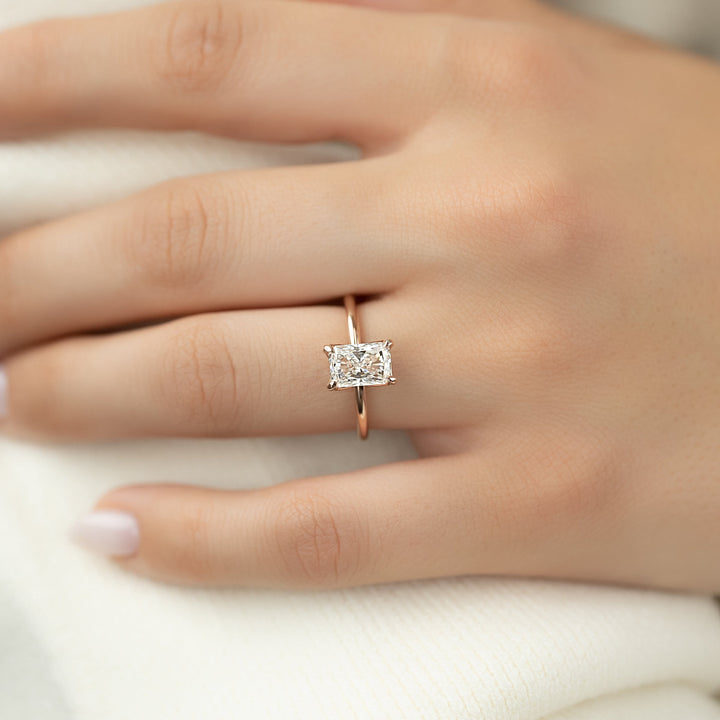 The Petal Liberty Set With Radiant Solitaire Lab Diamond 2 Carat 14K Rose#material_14k-rose