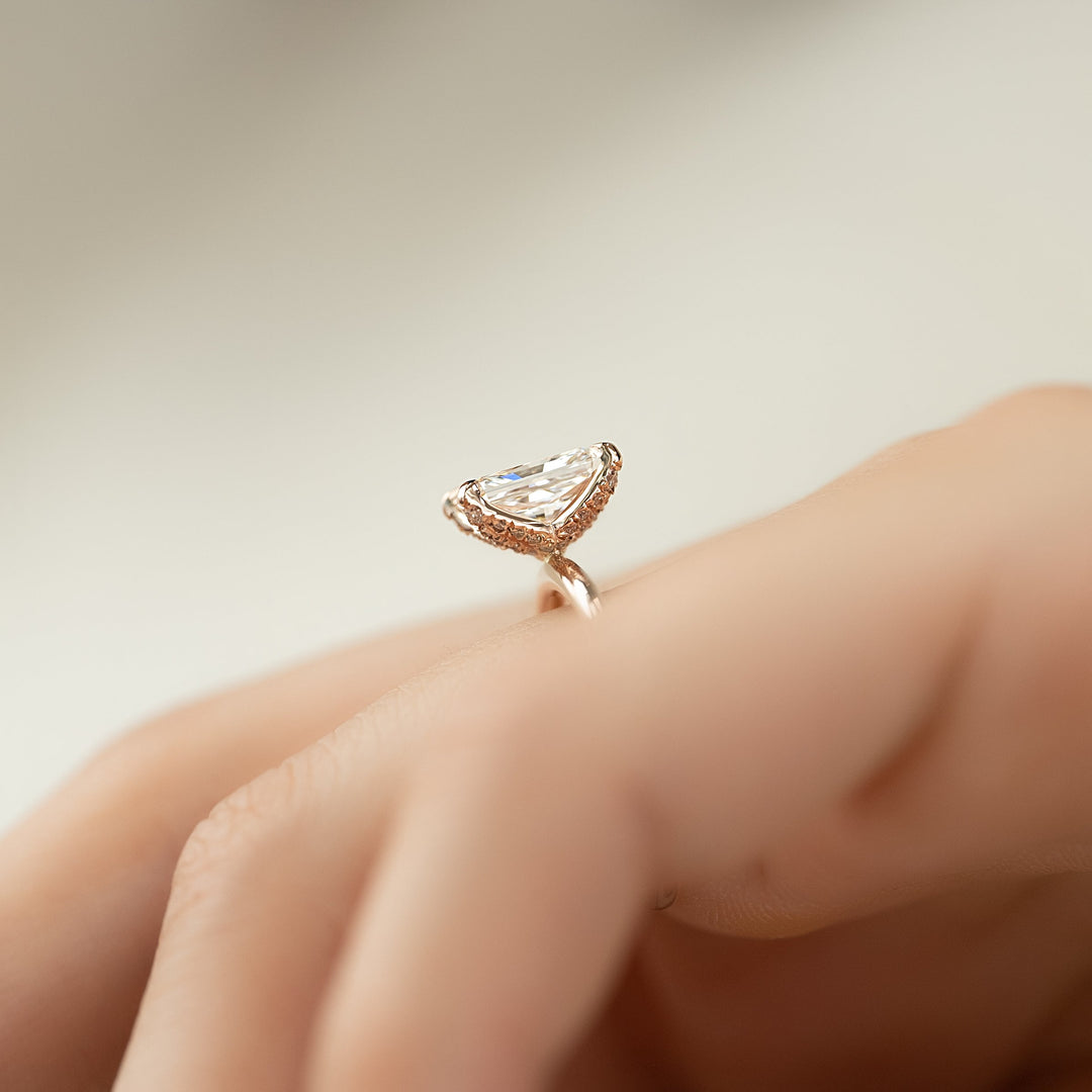 The Petal Liberty Set With Radiant Solitaire Lab Diamond 2.5 Carat 14K Rose#material_14k-rose