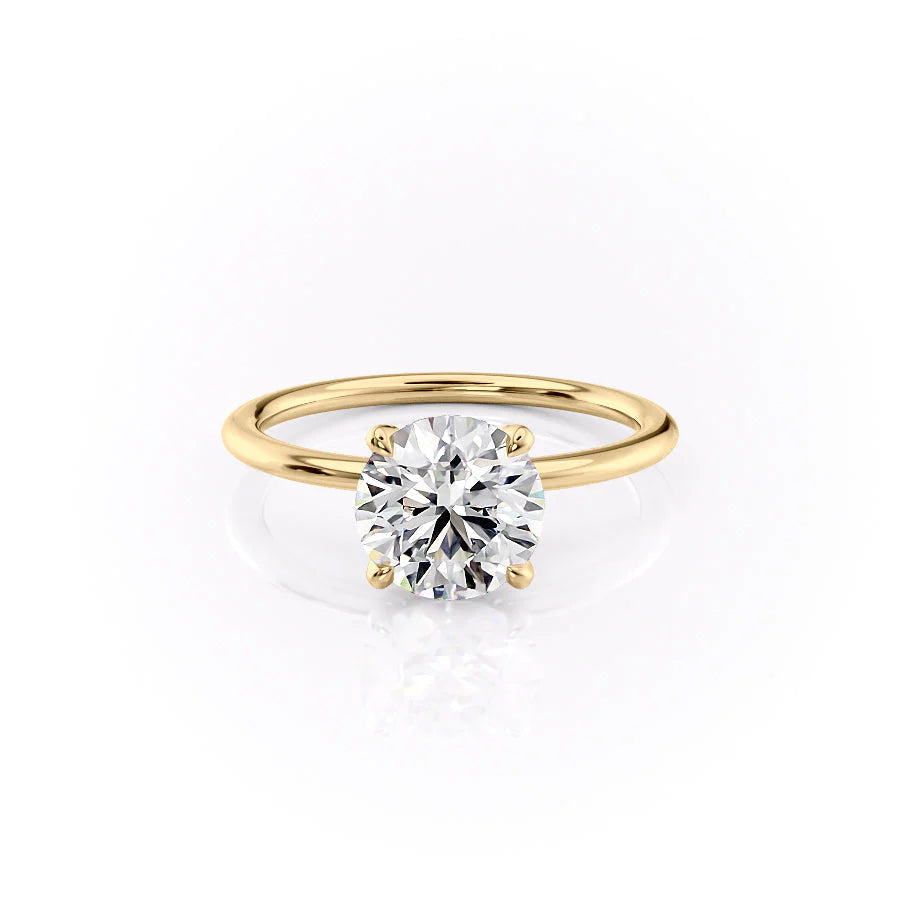 The Petal Liberty Set With Round Solitaire Lab Diamond 1 Carat 14K Gold#material_14k-gold