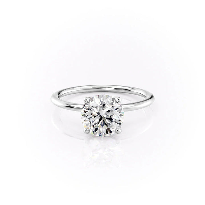 The Petal Liberty Set With Round Solitaire Moissanite#material_14k-white