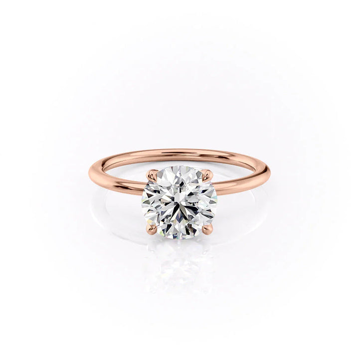 The Petal Liberty Set With Round Solitaire Lab Diamond 1 Carat 18K Rose#material_18k-rose