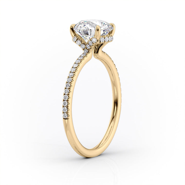 The Phoebe Set With Cushion Pave Lab Diamond 1.5 Carat 14K Gold#material_14k-gold