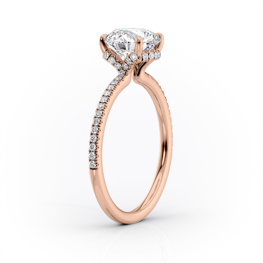 The Phoebe Set With Cushion Pave Lab Diamond 1.5 Carat 14K Rose#material_14k-rose