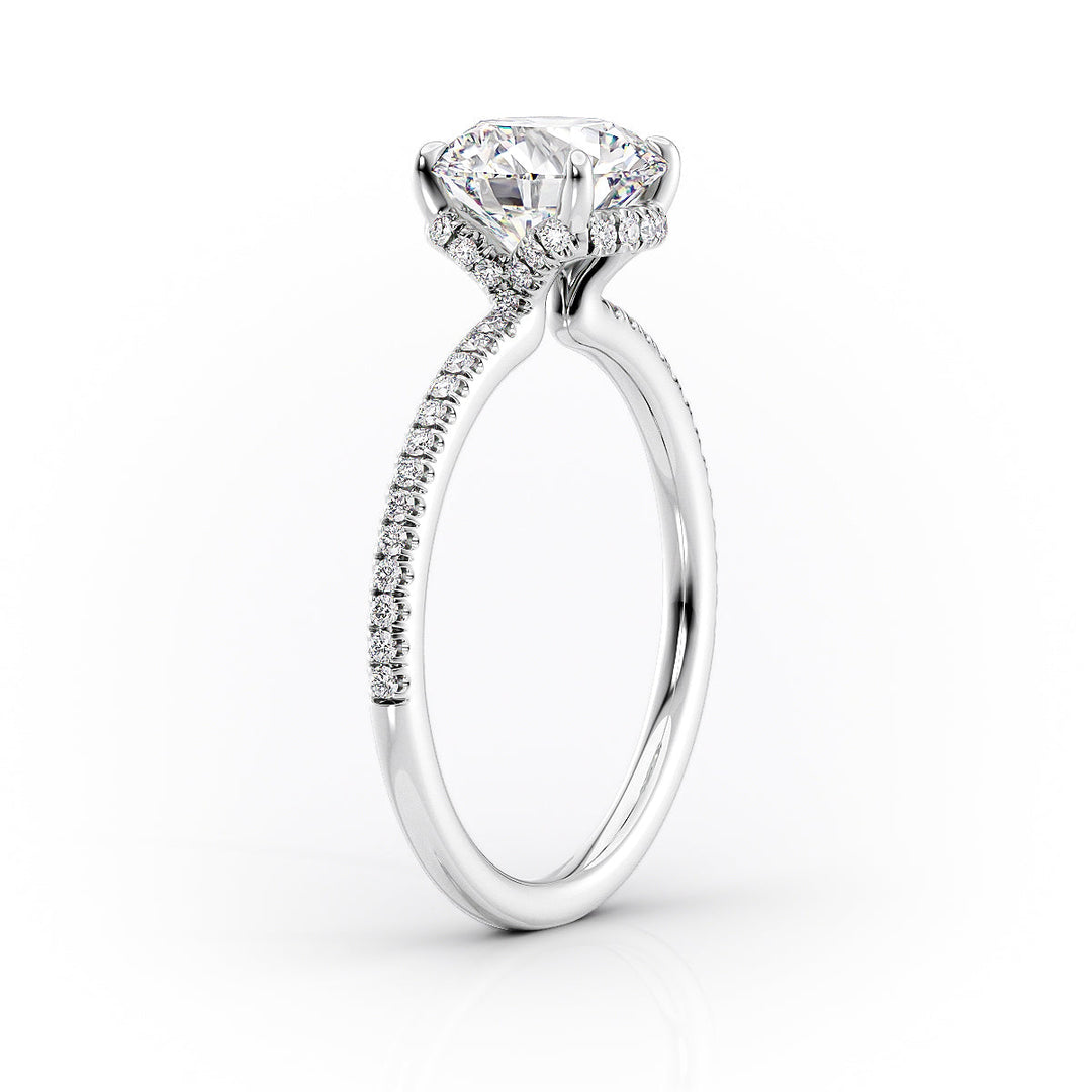 The Phoebe Set With Cushion Pave Lab Diamond 1.5 Carat 14K White#material_14k-white