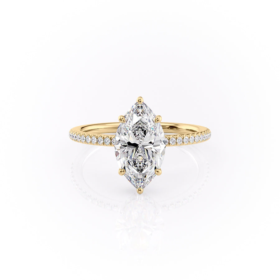 The Phoebe Set With Marquise Pave Lab Diamond 1 Carat 14K Gold#material_14k-gold