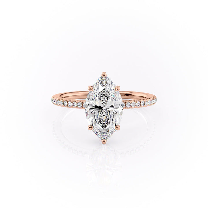 The Phoebe Set With Marquise Pave Lab Diamond 1 Carat 14K Rose#material_14k-rose