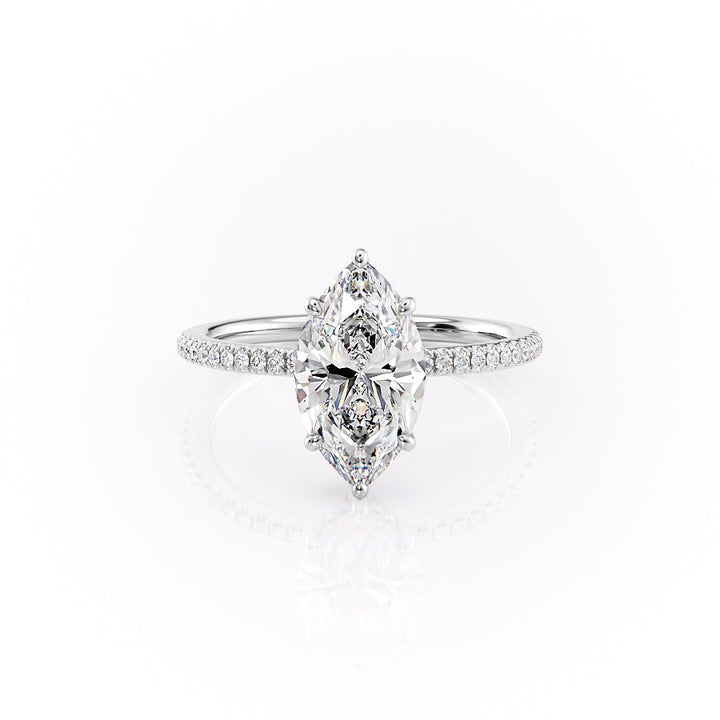 The Phoebe Set With Marquise Pave Lab Diamond 1 Carat 14K White#material_14k-white