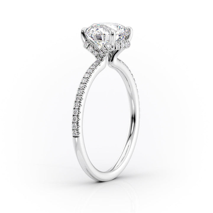 The Phoebe Set With Oval Pave Lab Diamond 1.5 Carat 18K White#material_18k-white