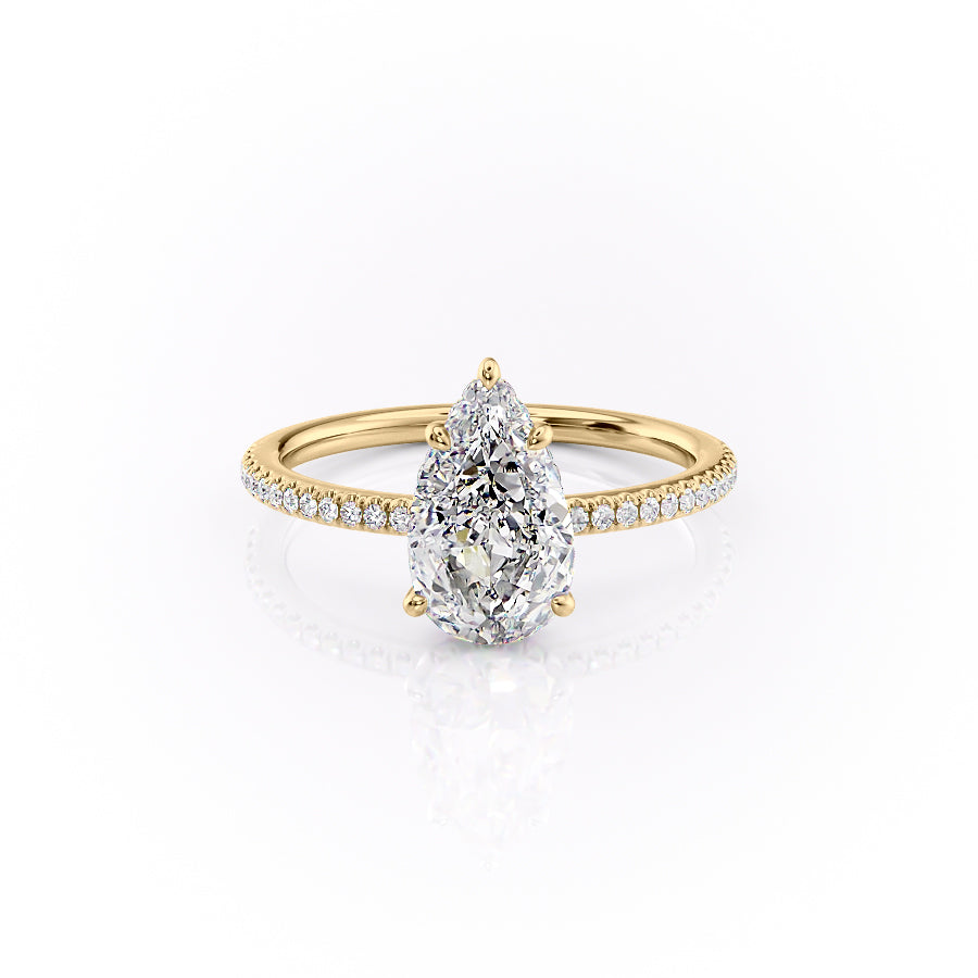 The Phoebe Set With Pear Pave Lab Diamond 1 Carat 14K Gold#material_14k-gold